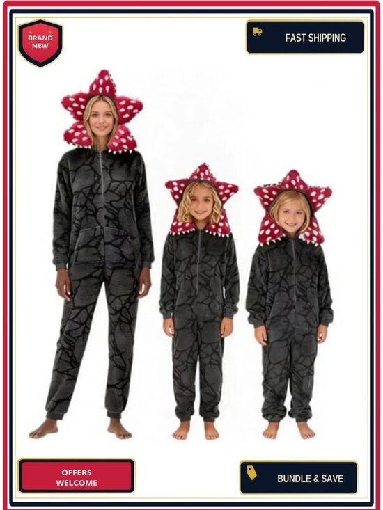 Other - Unisex Adult Hooded One-Piece Pajama Jumpsuit Fleece Loungewear